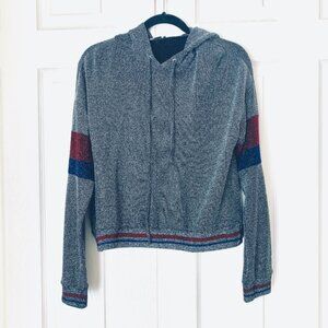 Sparkle hoodie long sleeves dressy top